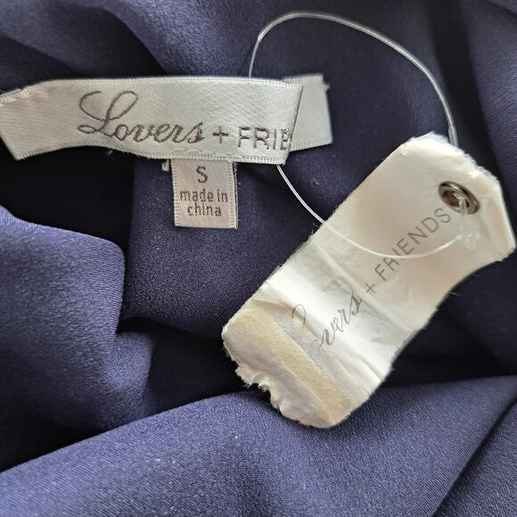 NWT LOVERS & FRIENDS Lucy Navy Cutout Shoulder Chiffon Mini Dress Size Small - Picture 8 of 12